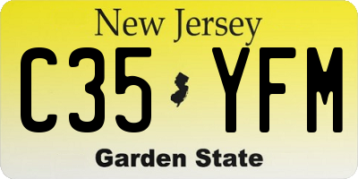 NJ license plate C35YFM