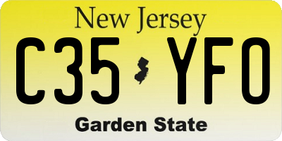 NJ license plate C35YFO