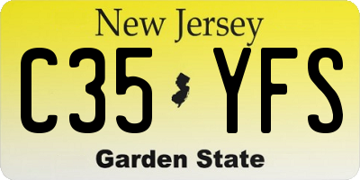NJ license plate C35YFS