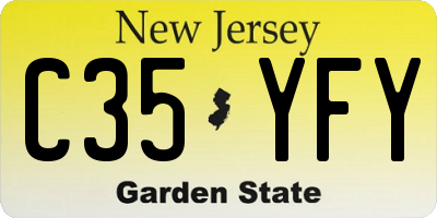 NJ license plate C35YFY