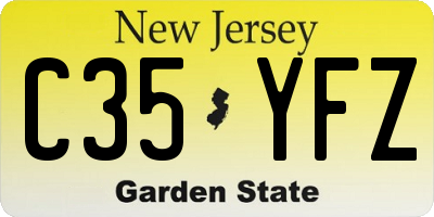 NJ license plate C35YFZ