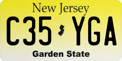 NJ license plate C35YGA