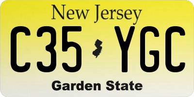 NJ license plate C35YGC