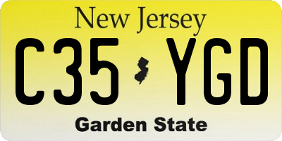 NJ license plate C35YGD