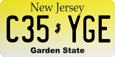 NJ license plate C35YGE