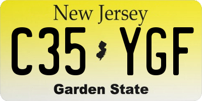 NJ license plate C35YGF