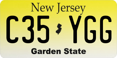NJ license plate C35YGG