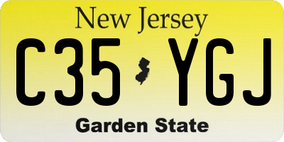 NJ license plate C35YGJ