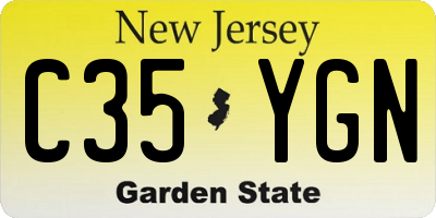 NJ license plate C35YGN