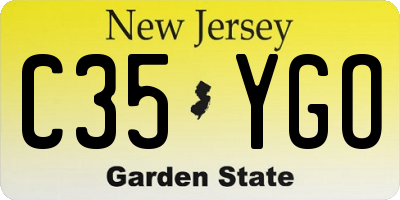 NJ license plate C35YGO