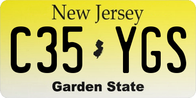 NJ license plate C35YGS