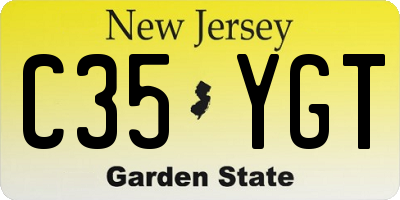 NJ license plate C35YGT
