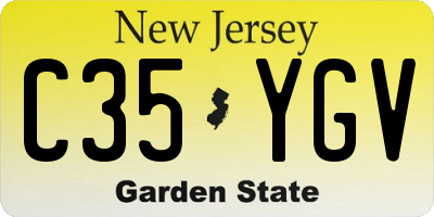 NJ license plate C35YGV