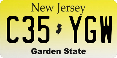 NJ license plate C35YGW