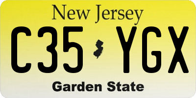 NJ license plate C35YGX