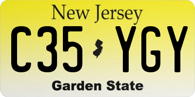 NJ license plate C35YGY