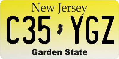 NJ license plate C35YGZ