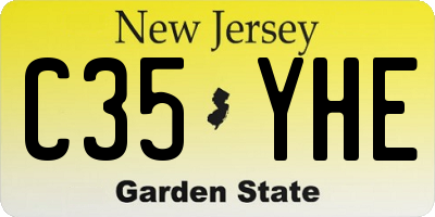NJ license plate C35YHE