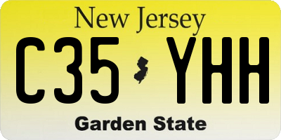 NJ license plate C35YHH