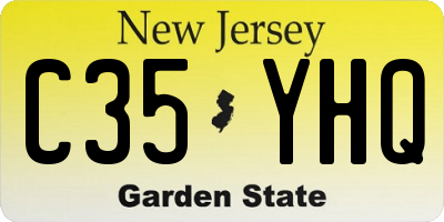 NJ license plate C35YHQ