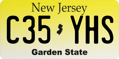 NJ license plate C35YHS
