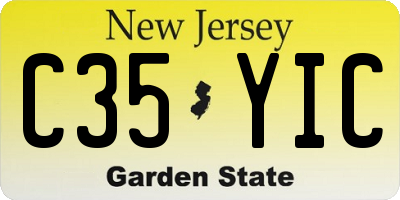 NJ license plate C35YIC