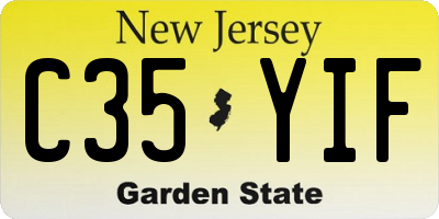 NJ license plate C35YIF