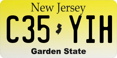 NJ license plate C35YIH