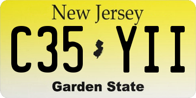 NJ license plate C35YII
