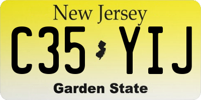 NJ license plate C35YIJ