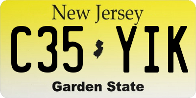 NJ license plate C35YIK