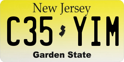 NJ license plate C35YIM