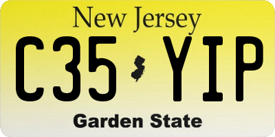 NJ license plate C35YIP