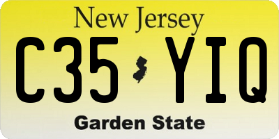 NJ license plate C35YIQ