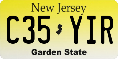 NJ license plate C35YIR