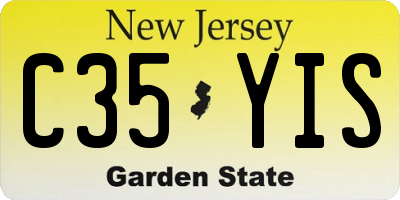 NJ license plate C35YIS