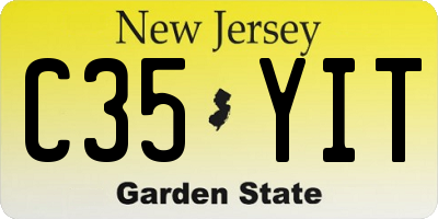 NJ license plate C35YIT