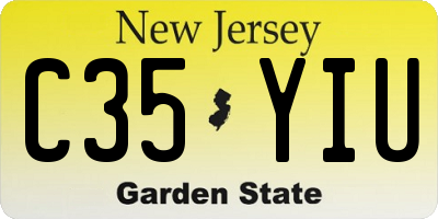 NJ license plate C35YIU