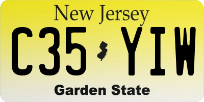 NJ license plate C35YIW