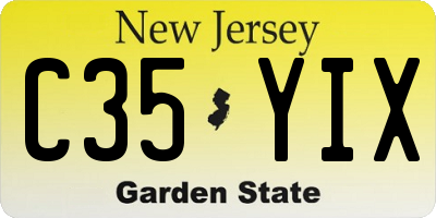 NJ license plate C35YIX