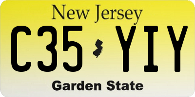 NJ license plate C35YIY