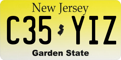 NJ license plate C35YIZ