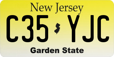 NJ license plate C35YJC