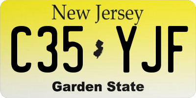 NJ license plate C35YJF