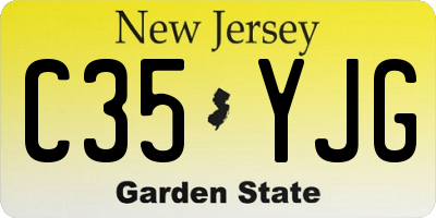 NJ license plate C35YJG