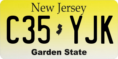 NJ license plate C35YJK