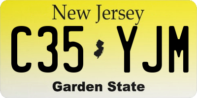 NJ license plate C35YJM