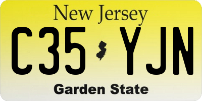 NJ license plate C35YJN