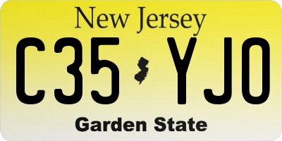 NJ license plate C35YJO