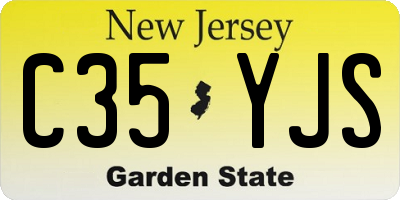 NJ license plate C35YJS